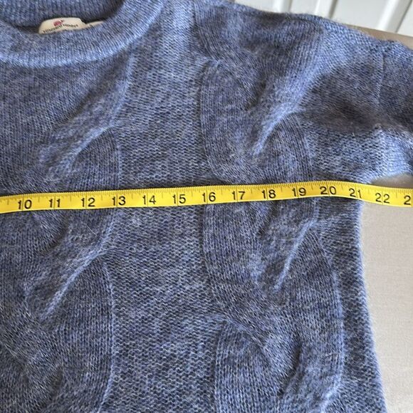 Vineyard Vines Blue Cable Knit Sweater XS Alpaca Merino Wool Blend Oversized Fit - Picture 9 of 11